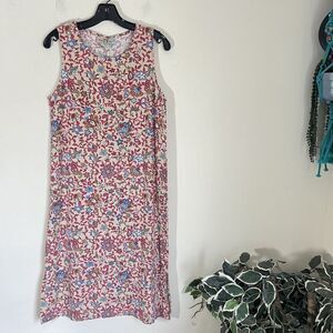 Original TY Wear Midi Maxi Dress Size M Petite Cottagecore Floral Linen Blend